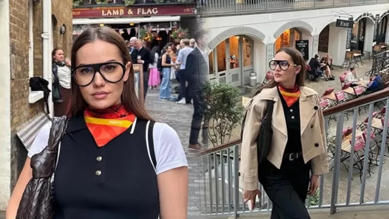 Burak Özçivit'in biricik eşi Fahriye Evcen'den Londra pozları