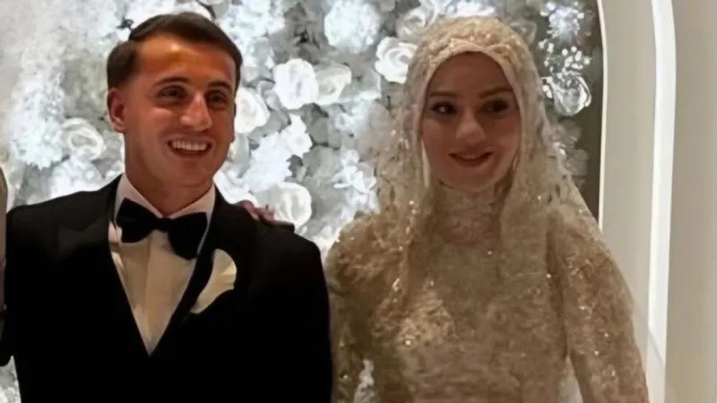 Milli futbolcu Kerem Aktürkoğlu ve Ceren Azak evlendi