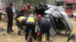 Düzce'de Korkunç Kaza! Otomobil 20 Metreden Otoparka Uçtu!